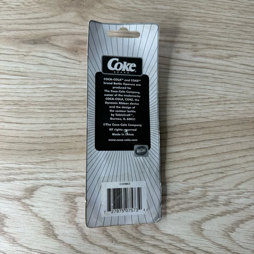 Coca-Cola Bottle Opener By Tablecraft Silver Contour Coke‎ Shaped Metal Tool
